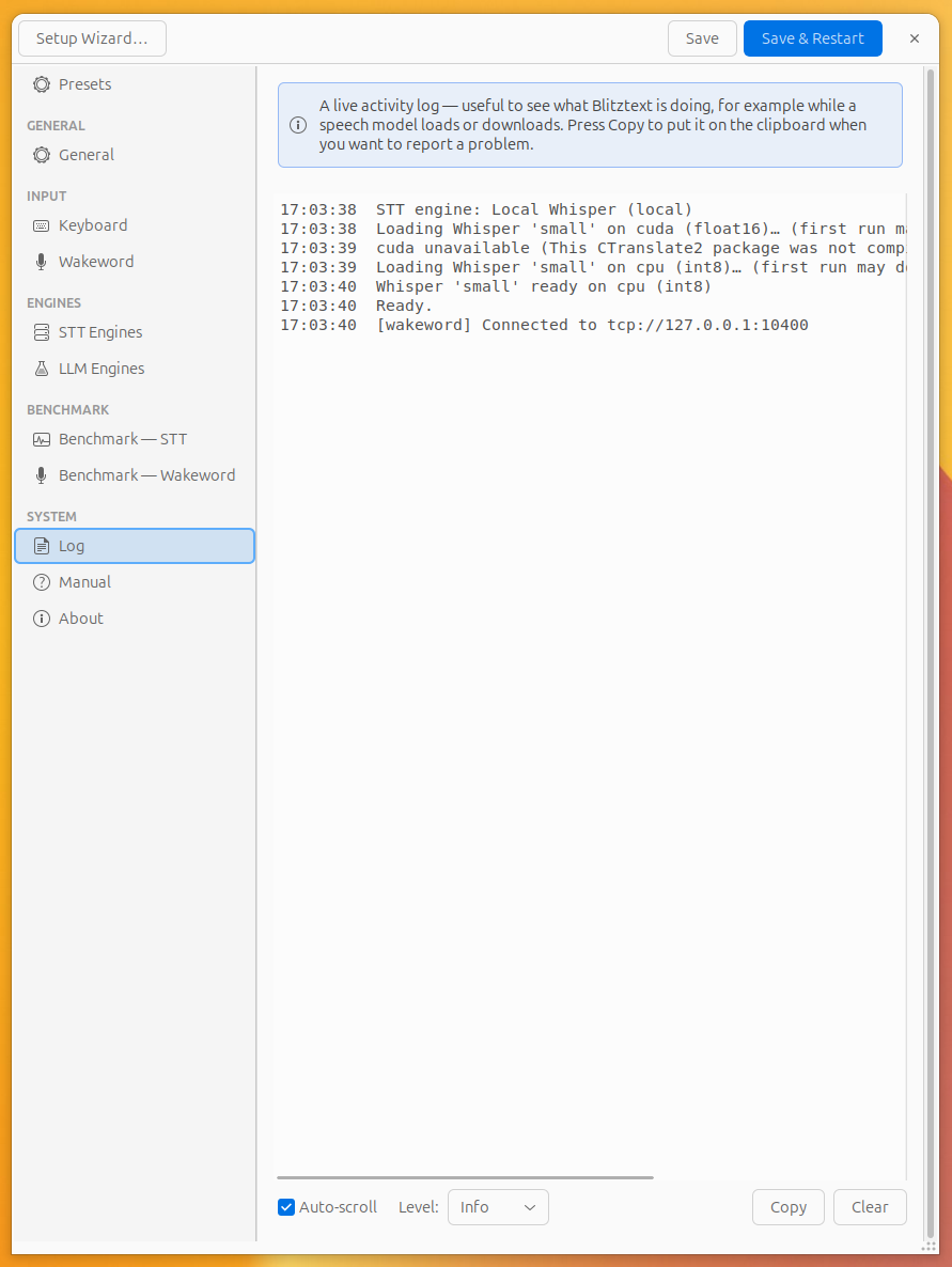 Log page
