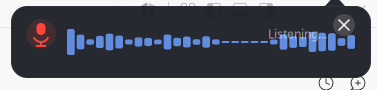 On-screen overlay while listening